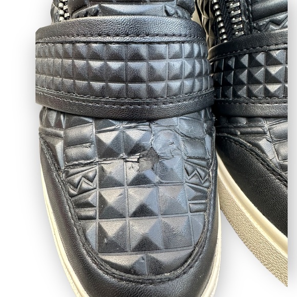 Ash Studded Moto Boots Zipper Leather studs platform RARE Athleisure wedges - Picture 6 of 10